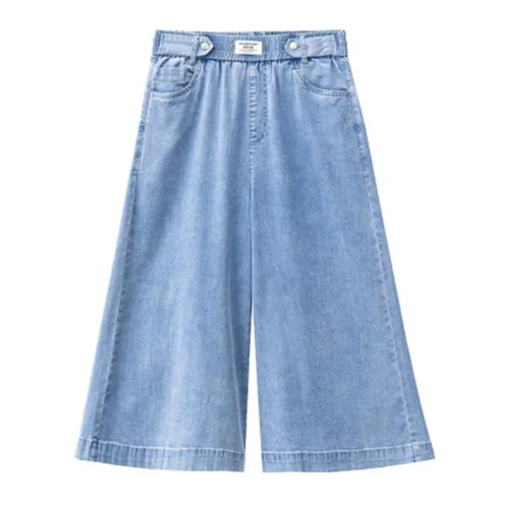Женские летние джинсовые Капри с широкими штанинами, укороченные брюки, модель 2022 года, Модные свободные джинсовые брюки, женские джинсовые...