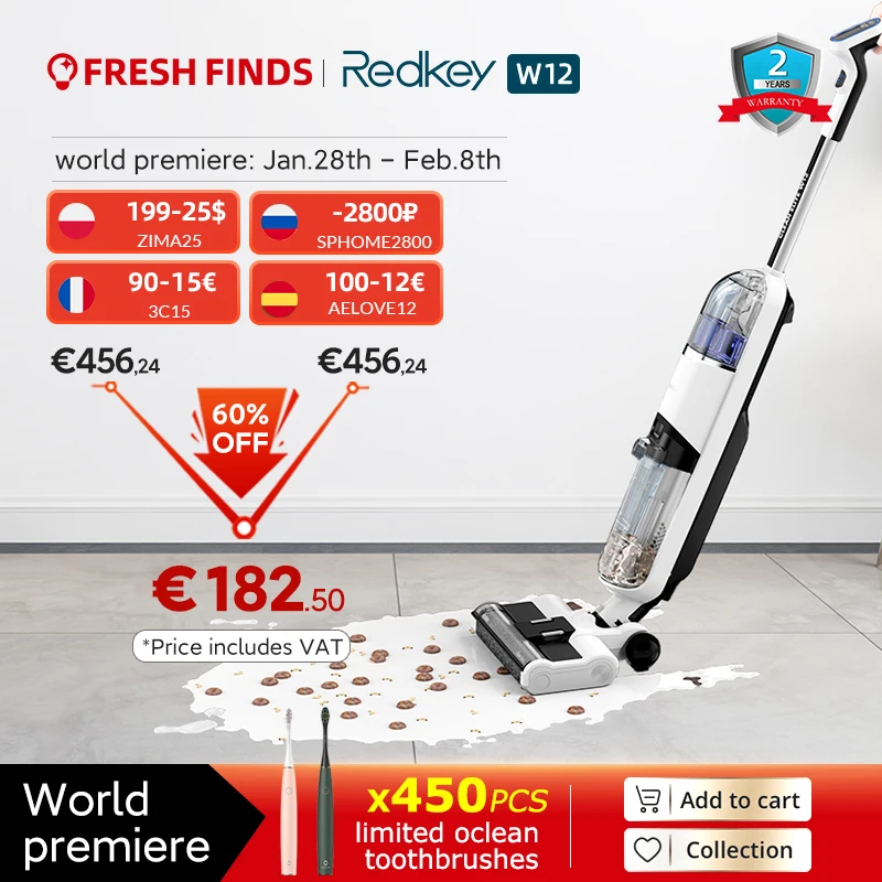 Code：SPHOME2800（15000 - 2,800）Швабра для сухой и влажной уборки redkey W12 увлажнитель воздуха кофемашина пылесос беспроводной пылесос для дома - Апрельский топ товаров с Али