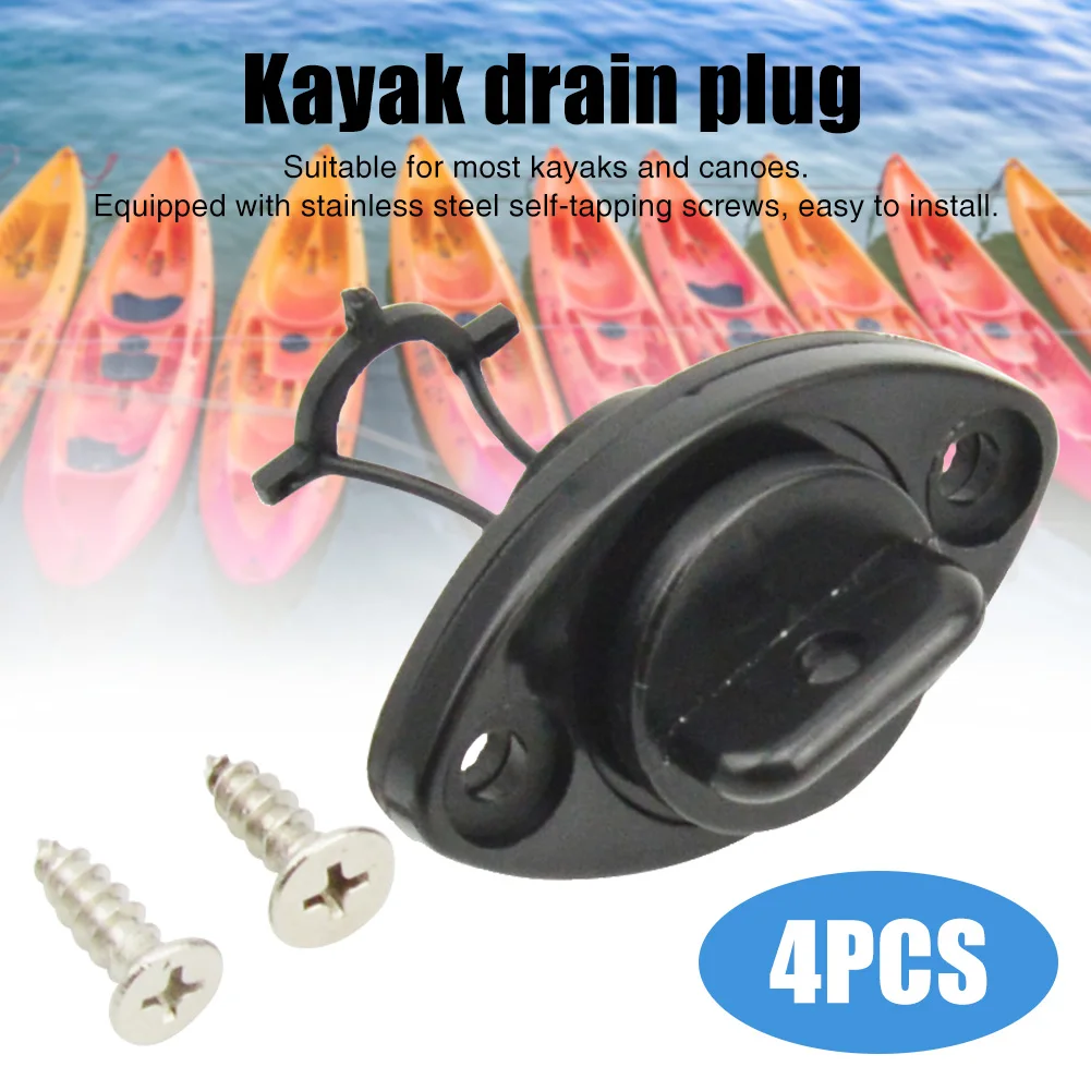 

4pcs With Screws Professional Hole Replacement Canoe Accessories Bungs Kayak Drain Plug Waterproof Universal Fishing Boat