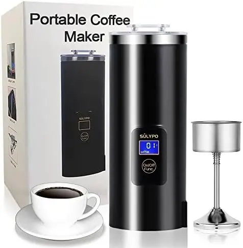 

Coffee Maker 8 OZ,Mini Percolator Coffee Pot for Single Serve as Espresso Machine with 304 Stainless Steel Kettle AC Black