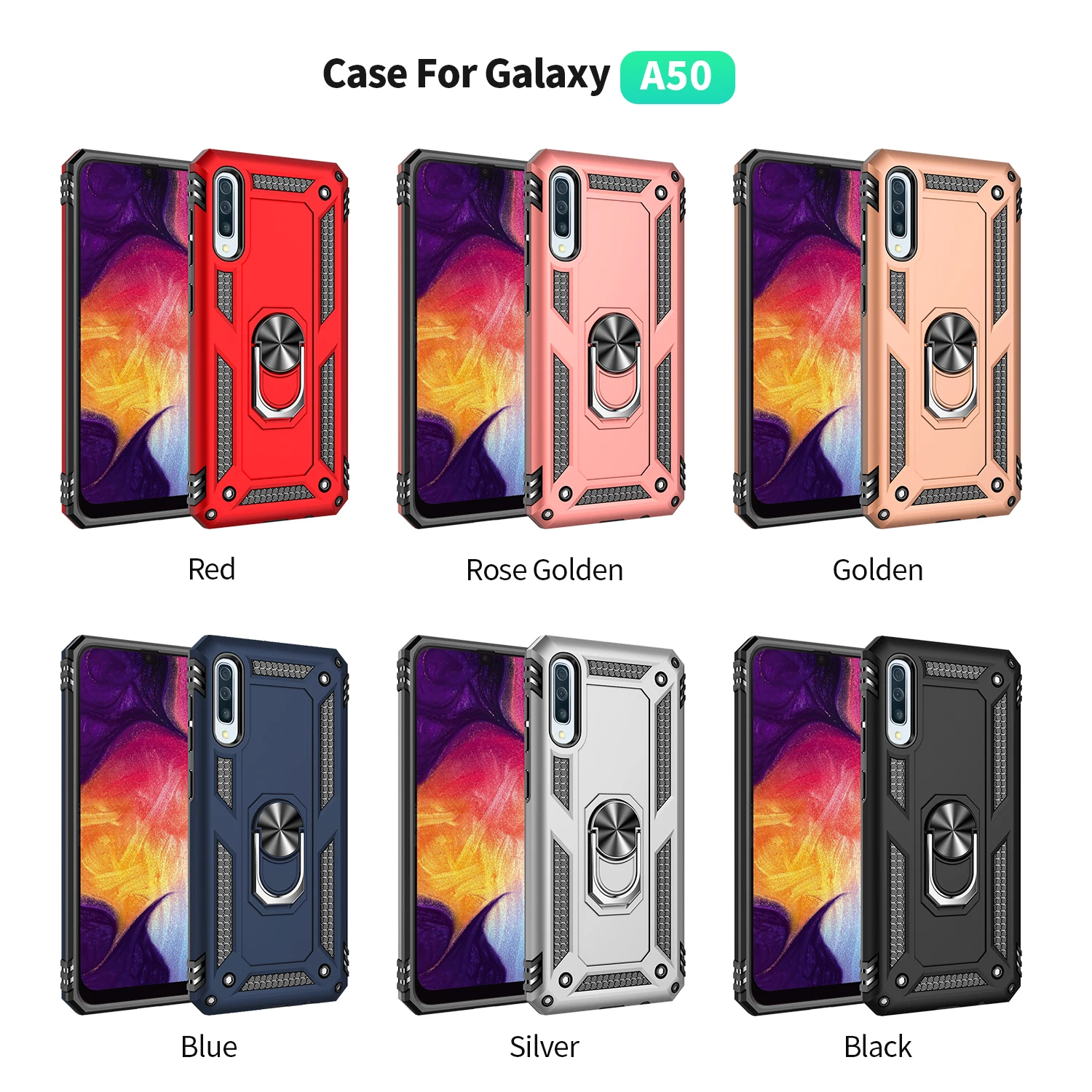 

Ring Kickstand Designed for Samsung Galaxy A50 Case A50S A30S Phone Case, Rugged Cover Magnetic Mount for Galaxy A50/A50S/A30s