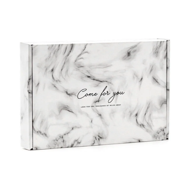 Corrugated Marble Colored Printing Boxes Tuck Mailer Set Top Box Packaging And Shipping Carton Wholesale