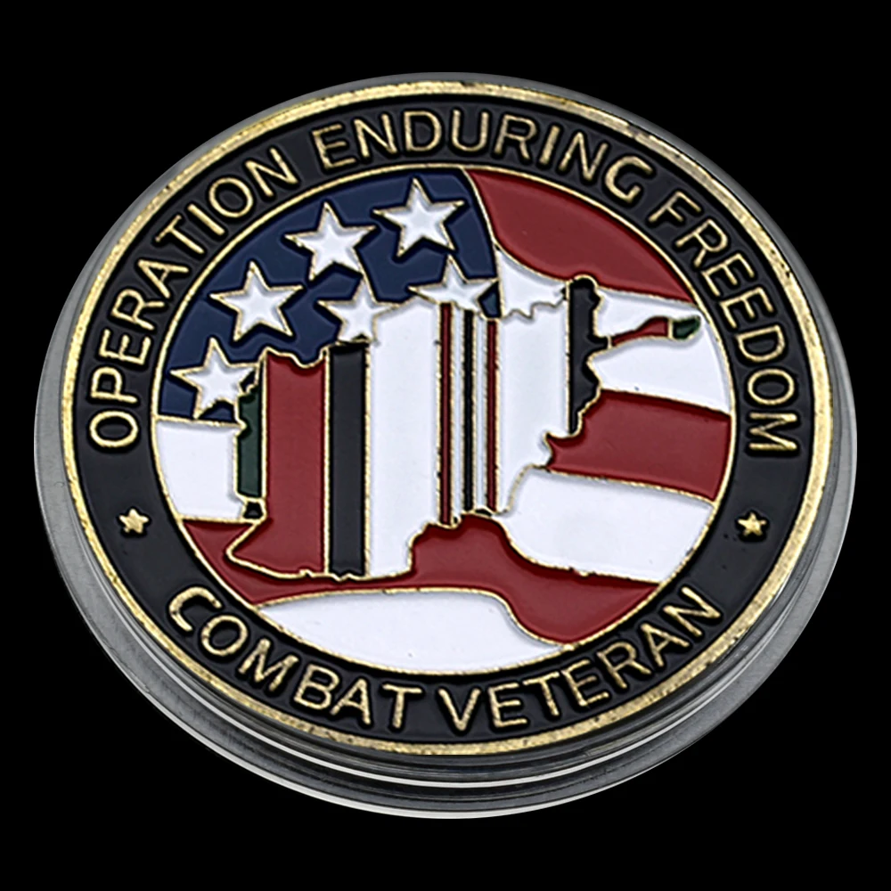 Боевой значок «операционная свобода», Боевая ветерановая бронзовая монета, Фотокопия с пластиковыми искусственными фанатами, подарок