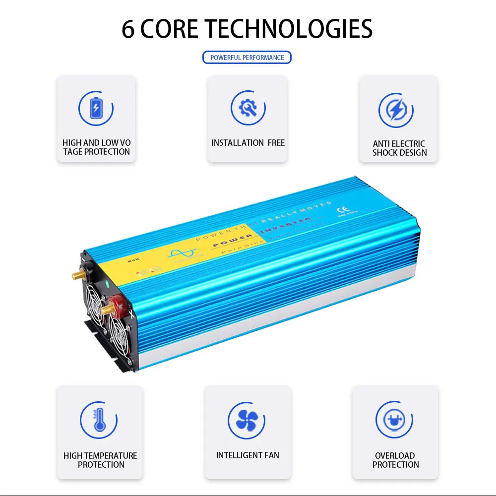 

Автомобильный инвертор постоянного тока 12 В в переменный ток 220 В инвертор немодулированного синусоидального сигнала 5000 Вт трансформатор напряжения преобразователь 2USB многофункциональный преобразователь розетки