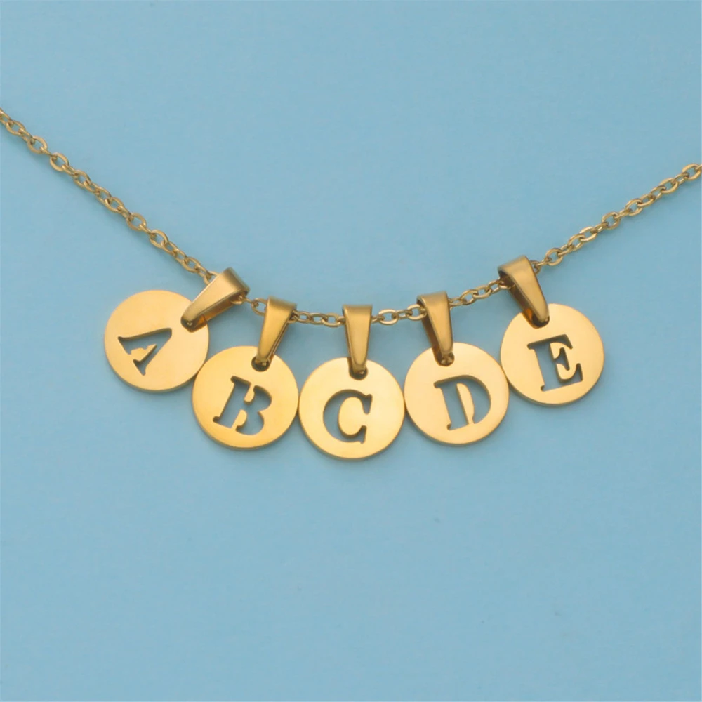 

Tendy Initial Letter Name Pendant Necklace Gold Color Stainless Steel Small Alphabet Necklace For Women Jewelry Wholeasale