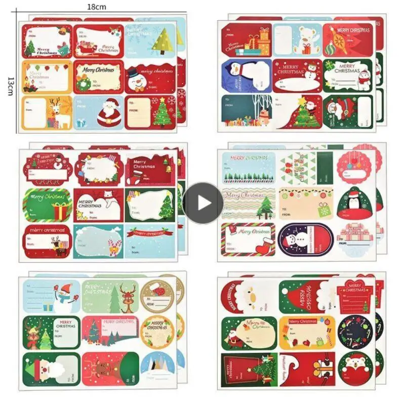 

Self Adhesive Stationery Decor 12sheets Santa Claus Sticker Unique Pattern Gift Box Decor Christmas Sticker Christmas Decoration