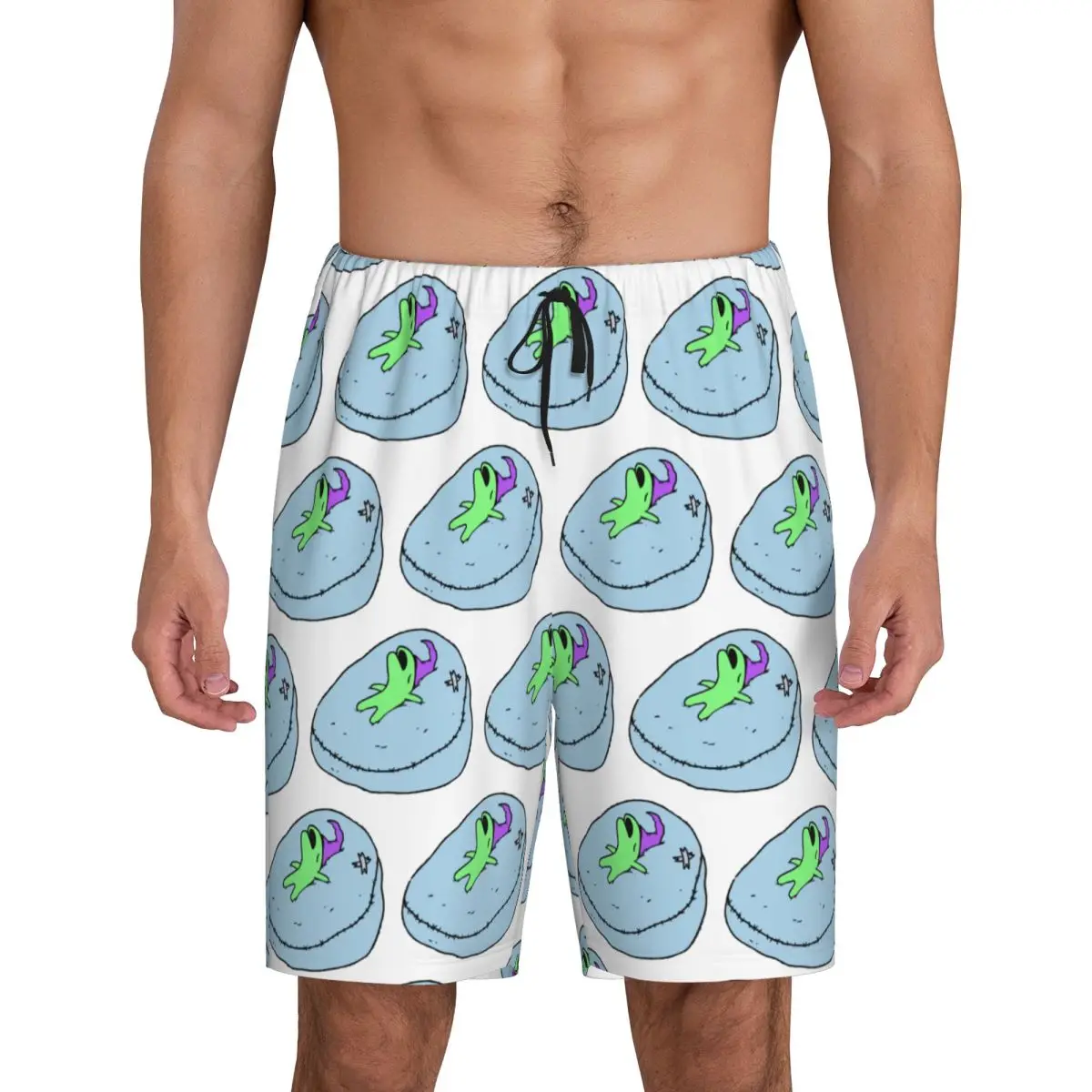 Фото Мужские пижамные штаны Custom Glep Sleeping Smiling Friends: шорты и брюки для сна и отдыха №3