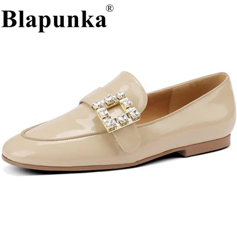 

Лоферы Blapunka женские из мягкой овечьей кожи, роскошные дизайнерские туфли на плоской подошве, без застежки, с пряжкой, повседневные размеры 34-43