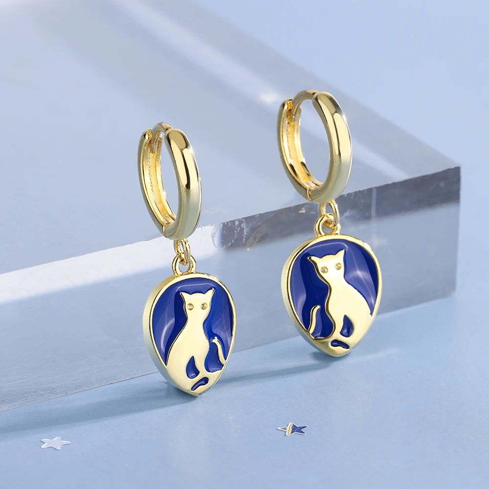 

2022 Fashion Original Design 925 Silver Earring Simple Temperament Cat Earrings Women Jewelry Gift For Friends Wife