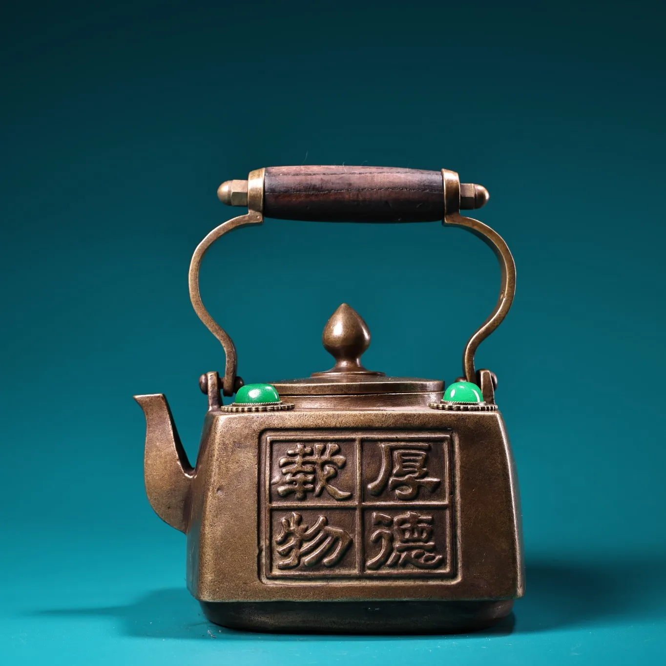 Коллекция тибетских храмов 7 дюймов старый Бронзовый циннабар мозаика