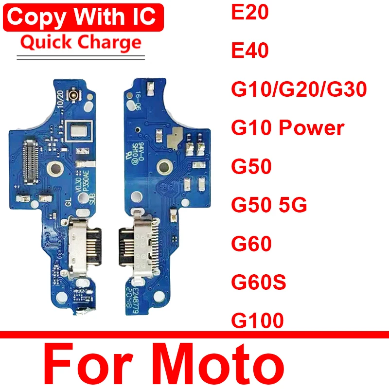 

USB Charger Dock Board For Motorola MOTO G10 Power G20 G30 G50 5G G60 G60S G100 E20 E40 USB Charging Port Connector Board Parts