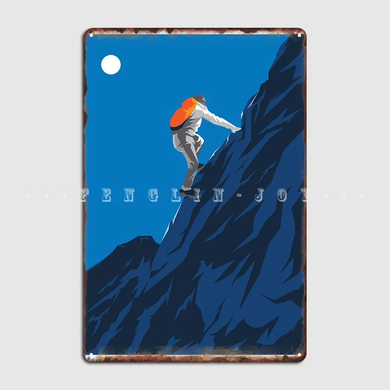 

Mountain Climbing Poster Metal Plaque Poster Customize Garage Club Wall Cave Tin Sign Posters