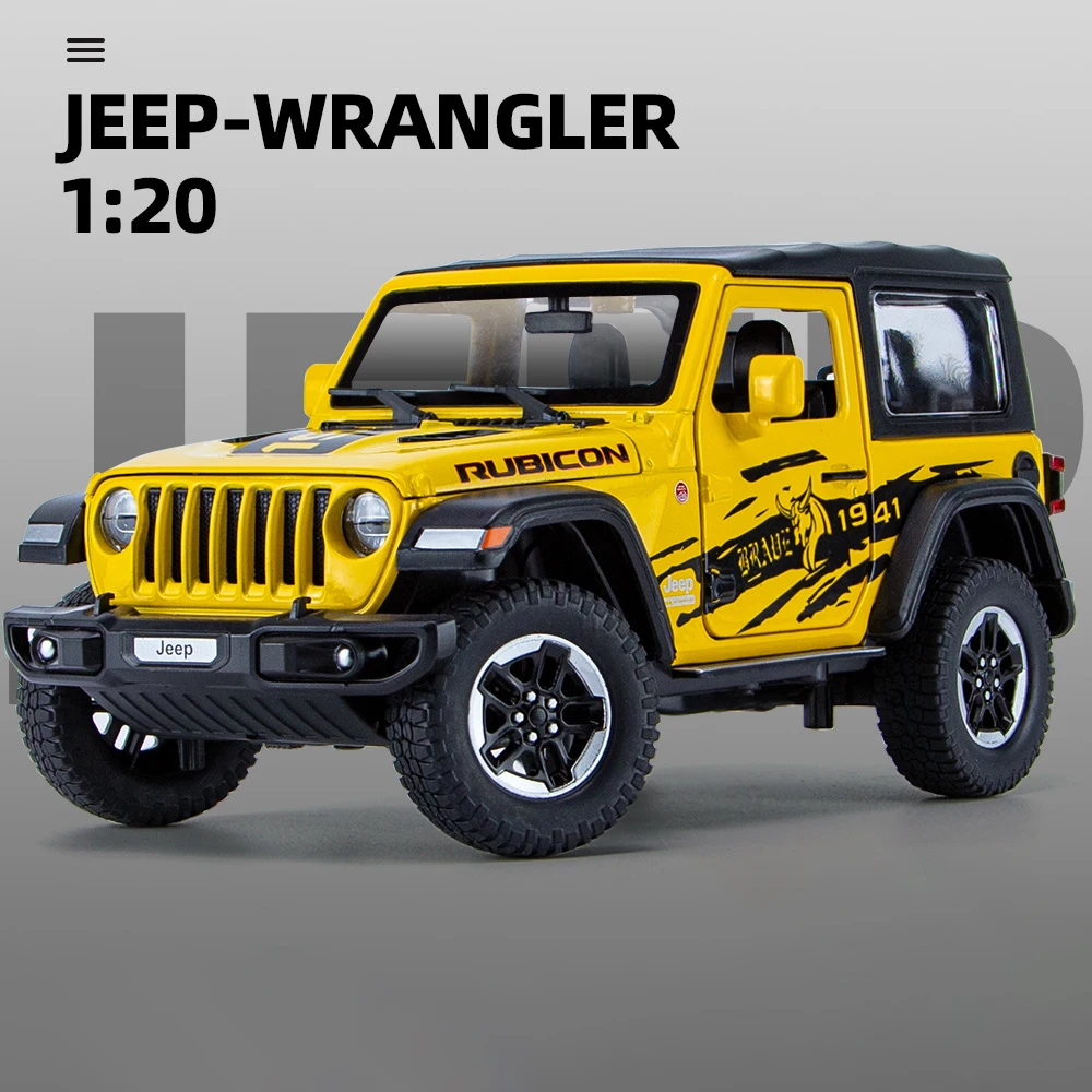 

1:20 Jeeps Wrangler Rubicon 1941 внедорожник литые автомобили и игрушечные автомобили модель автомобиля звук светильник игрушки для детей Подарки