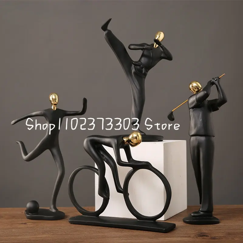 

Abstract Resin Athlete Statue Creative Sports Figure Decor Art Crafts Sculpture Home Office Desktop Bookshelf Decoration Gift