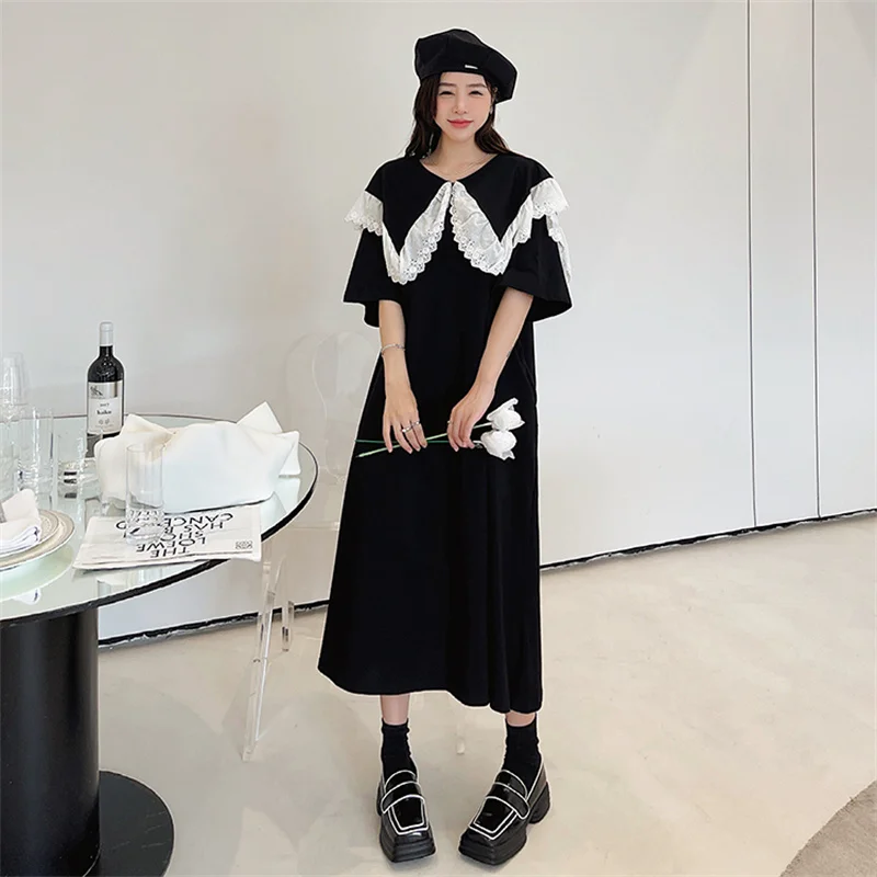 

Летние женские платья 2023, платье в Корейском стиле, женское платье с коротким рукавом и вырезом