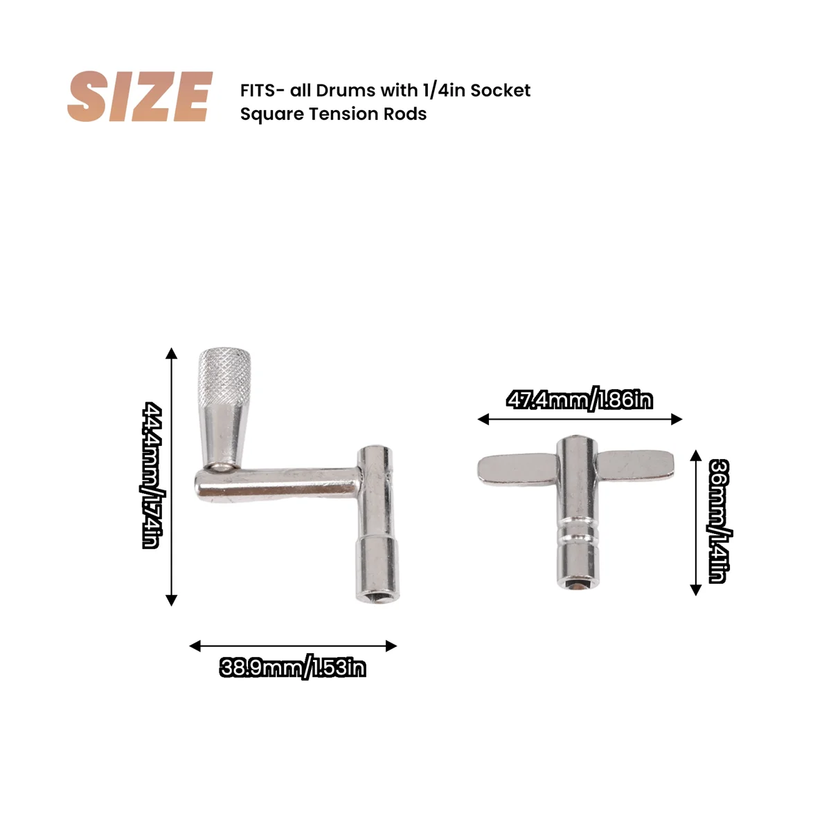 Ключи для барабана 4-пакетный ключ настройки с ключом непрерывной скоростью