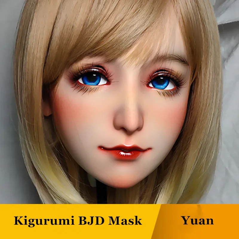 

(GL Yuan) Silicone Kigurumi Mask Novelty BJD Doll Halloween Cosplay Women Men Party Crossdressing Anime Mask