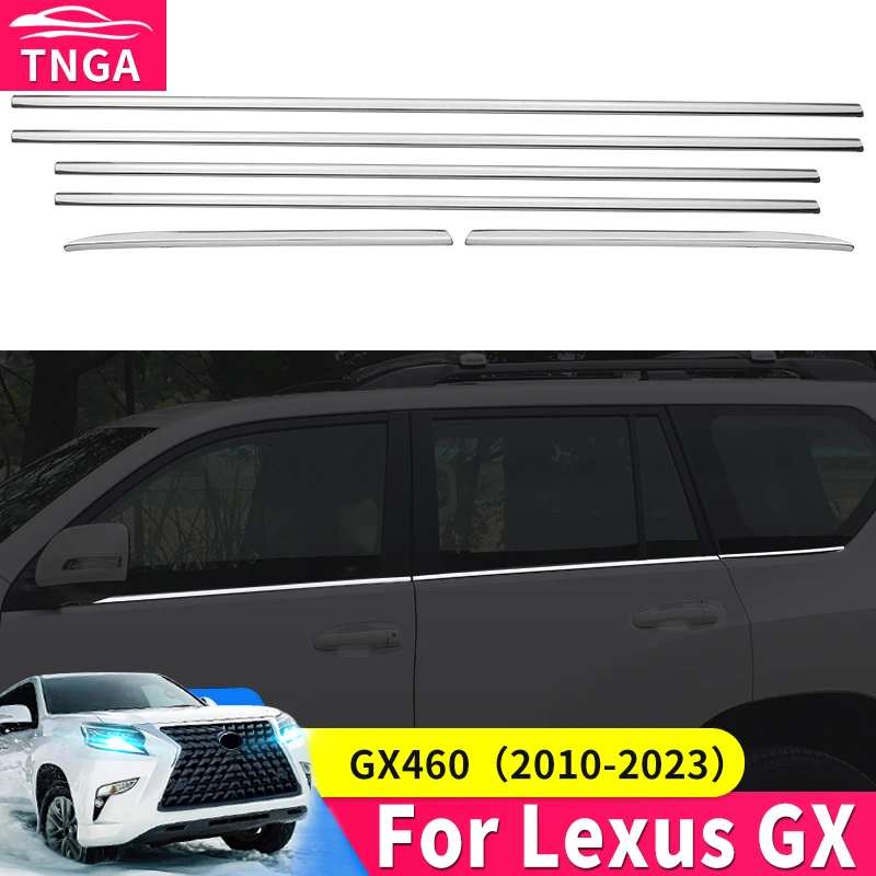 

Накладки на окна автомобиля для Lexus GX460 2010-2023, внешние хромированные обновленные аксессуары, настройка GX 460, комплект кузова 2022 2021 2020 2019