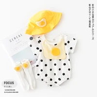 2022 summer new baby clothes newborn triangle romper with hat
