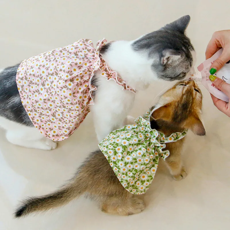 

Summer Thin 1 Pcs Set Dog Clothes Suspender Princess Dress Fashion Floral Printing Skirts for Small Dogs Cats Puppy Supplies