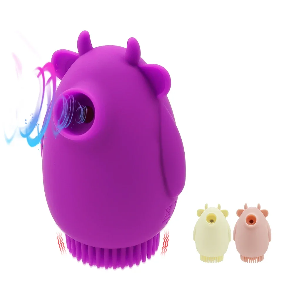 Милая модель в форме быка вибратор для сосания клитора Минет оральная фотография