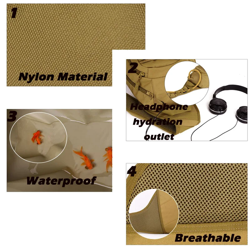 Защитный рюкзак Protector Plus 20 литров тактической формы на плечо с системой MOLLE для спорта на открытом воздухе, походов, армии и путешествий для мужчин.