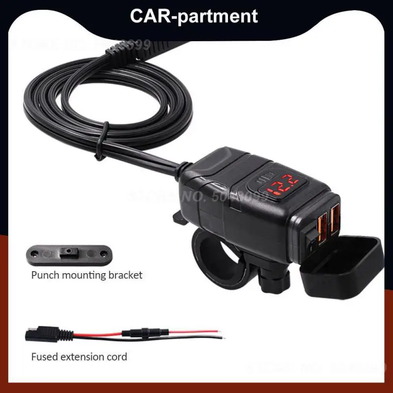 

Водонепроницаемое зарядное устройство для мотоцикла, с 2 USB-портами, 12 В