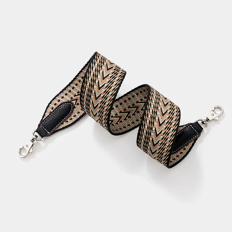 5cm Wax Line Weave Wide Bags Straps Bag Accessories Cowhide Shoulder Crossbody Strap for Canvas Bucket Tote Handbags V Pattern