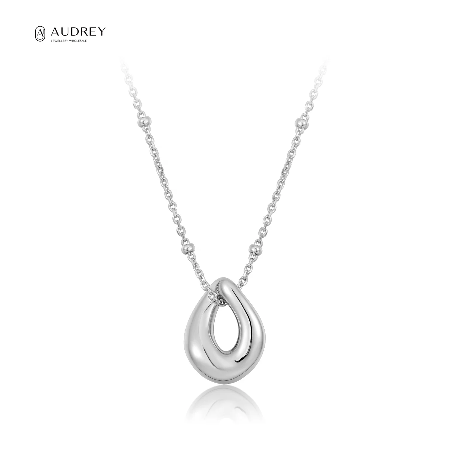 

Audrey Personality Chunky Metal Pendant Jewellery Rhodium Plating Chain Long S925 Sterling Silver Necklaces For Women Jewelry