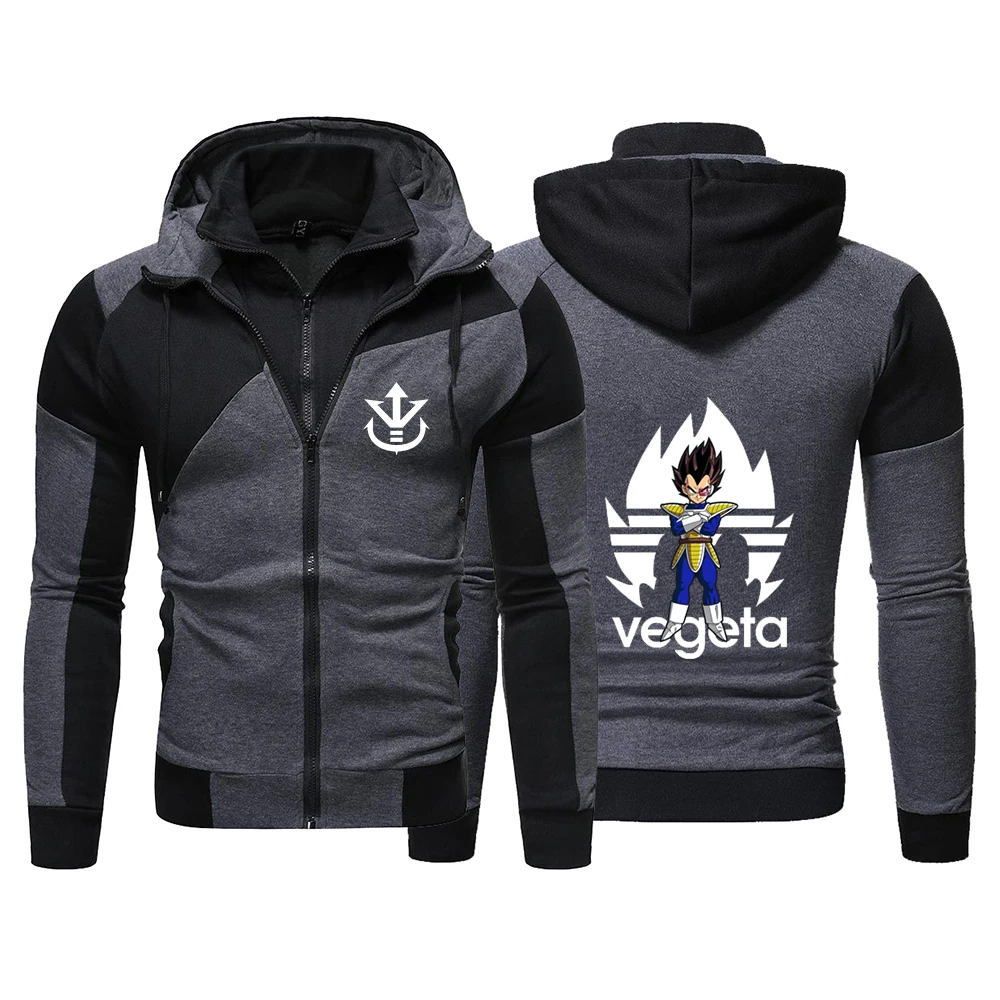 Фото Мужская классическая куртка-худи Saiyan Vegeta 2026 класса люкс с молнией, весенне-осенняя, с принтом логотипа Dragon Ball, популярная модель №3