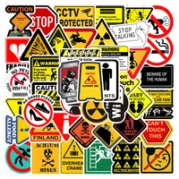 103050pcs warning stickers danger banning decals diy skateboard luggage guitar laptop motorcycle graffiti pvc kids sticker toy