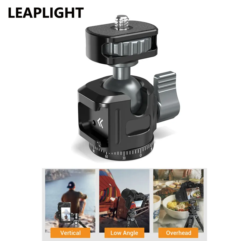 LEAPLIGHT Металлическая мини-шаровая головка вращающаяся на 360° панорамная штатива +