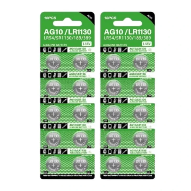 10PCS AG10 LR54 Cell Coin 1.55V SR54 389 189 LR1130 SR1130 Alkaline Button Batteries For Watch Toys Remote