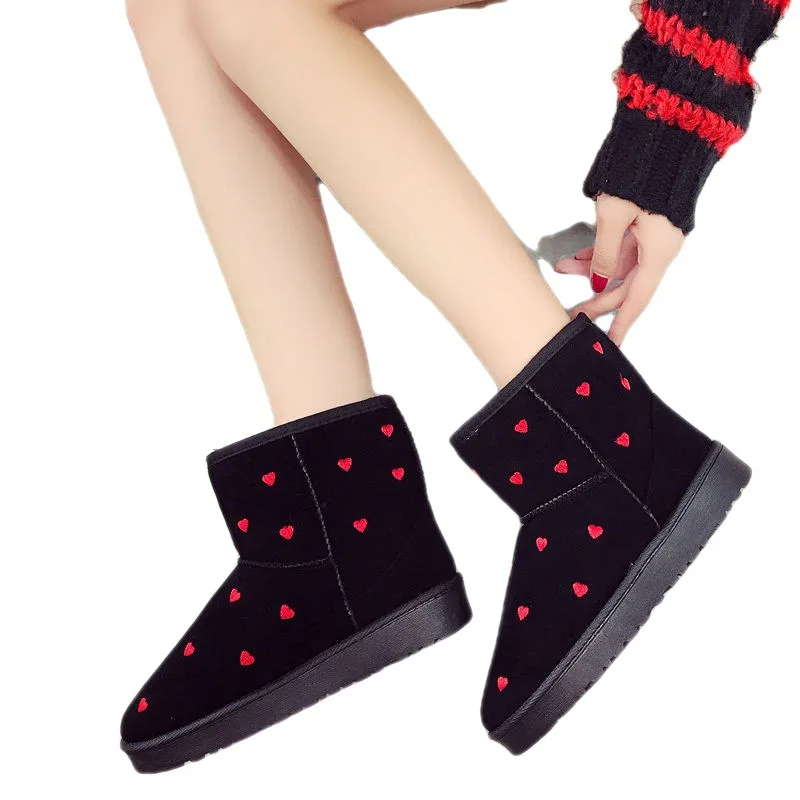 

Winter Women Short Plush Warm Snow Boots Casual Shoes 2022 New Suede Fur Chelsea Ankle Boots Flats Platform Ladies Shoes HXN0035