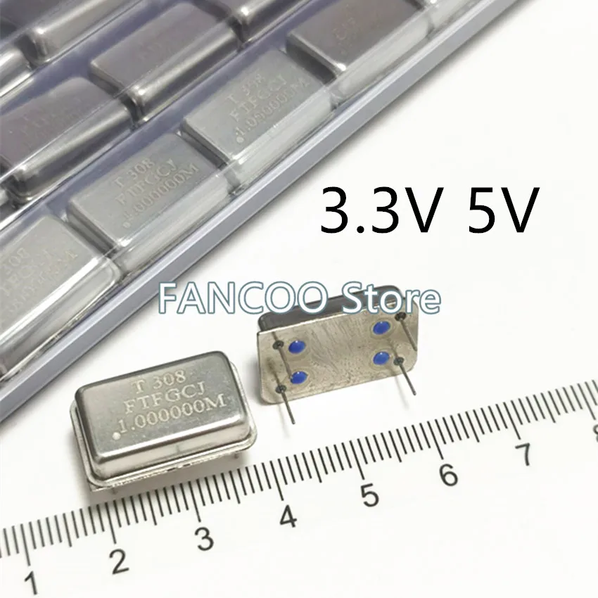 

5pcs 1.000MHZ 1MHZ 1M 1.000M Crystal Oscillator Active OSC DIP-4 Rectangle Full Size 3.3V 5V 1.00000MHZ