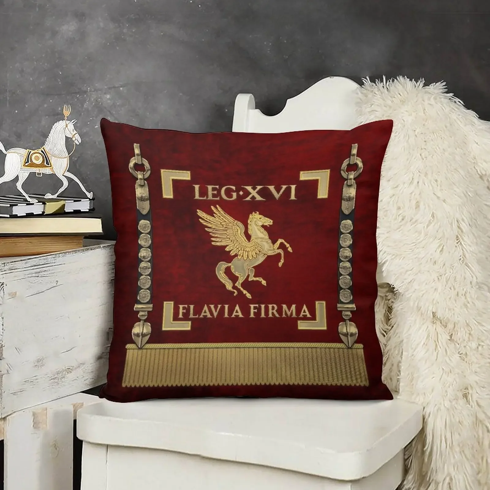 Стандарт 16-го легиона Flavia Firma - Pegasus Vexillum of the Steadfast Flavian Sixteenth Legion Пледы Подушки