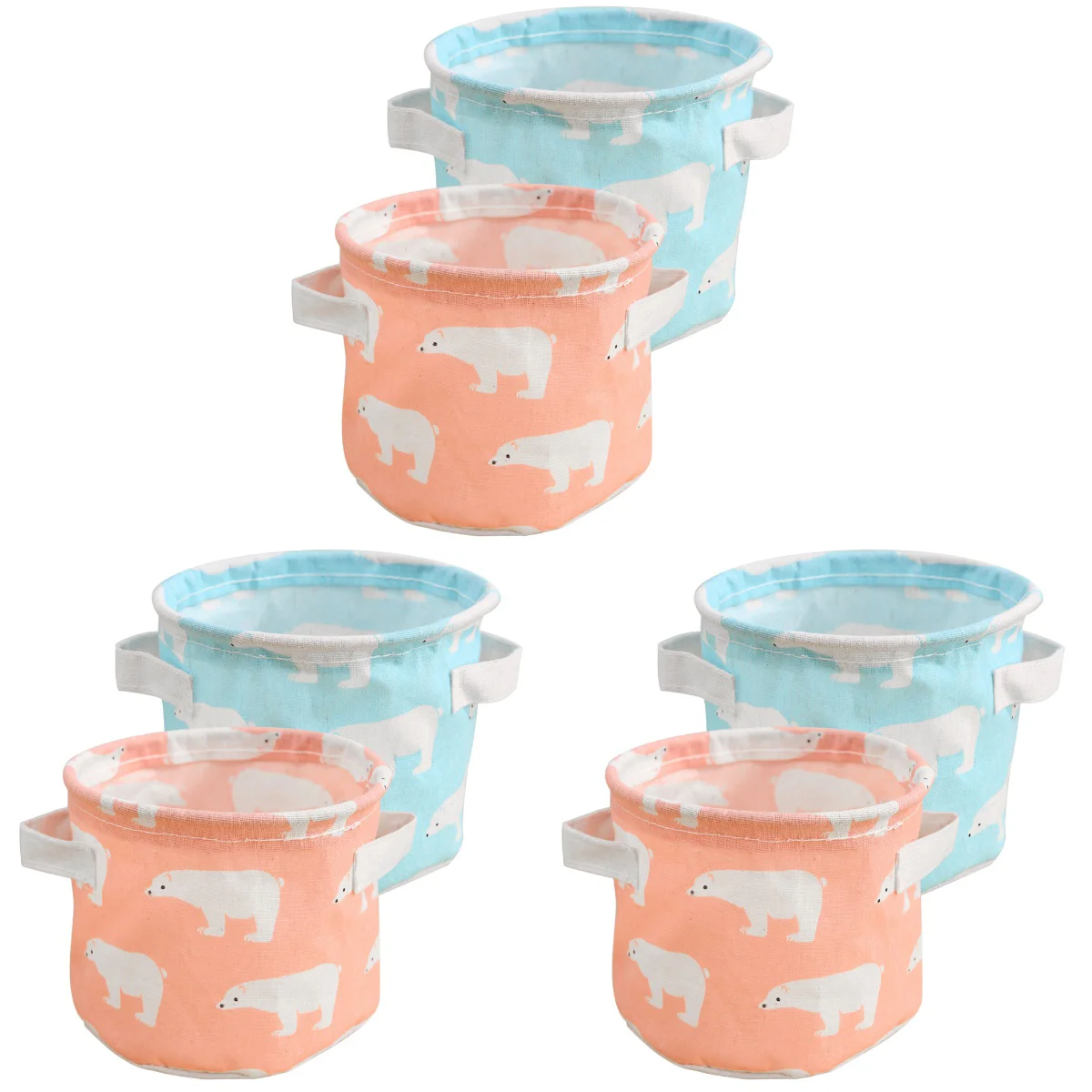 

6 pcs Cartoon Design Storage Holder Tabletop Storage Basket Sundry Container Snack Storage Basket
