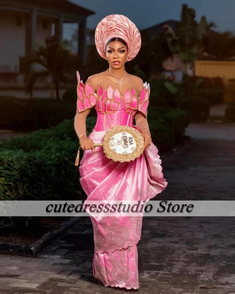 Нигерийские свадебные платья женские роскошные вечерние Scopp с бисером Aso Ebi