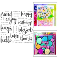 2021 new happy birthday english words clear stamps and metal cutting dies sets for diy craft making greeting card scrapbooking