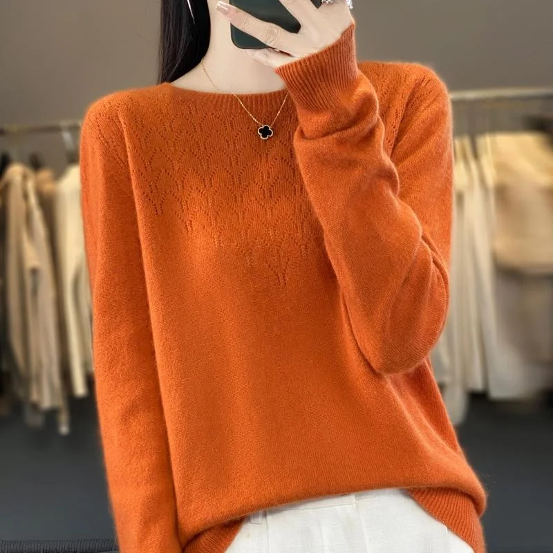 Hengyuanxiang овечья женская осенне-зимняя одежда первой линии с круглым вырезом полая