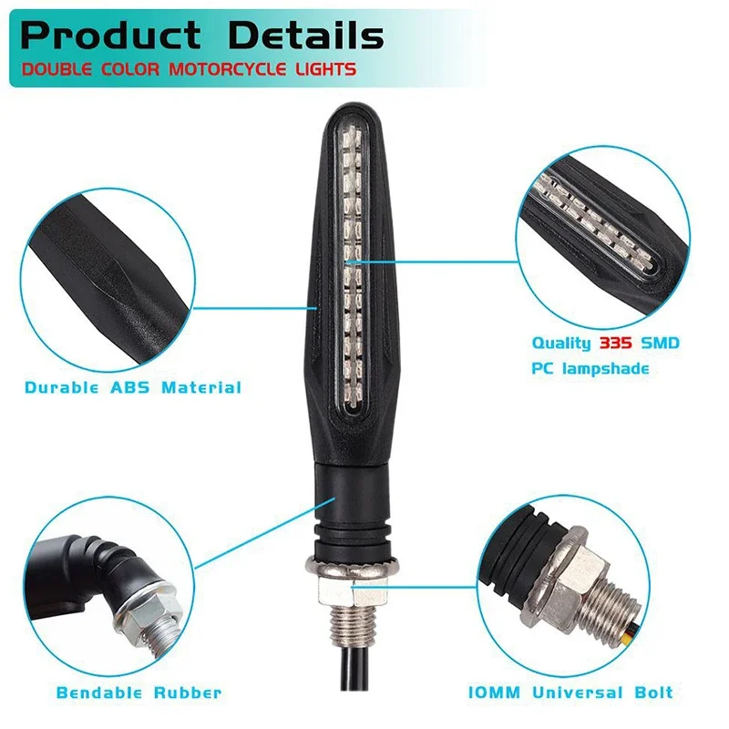 24 светодиодные указатели поворота для мотоцикла белый красный янтарный