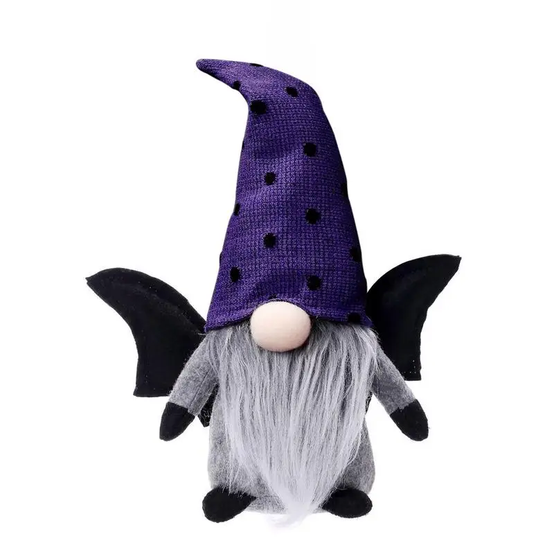 

Halloween Gnome Dwarf Cute Halloween Faceless Doll Ornament Bat Ox Horn Dwarf Doll For Home Festival Party Kitchen Table