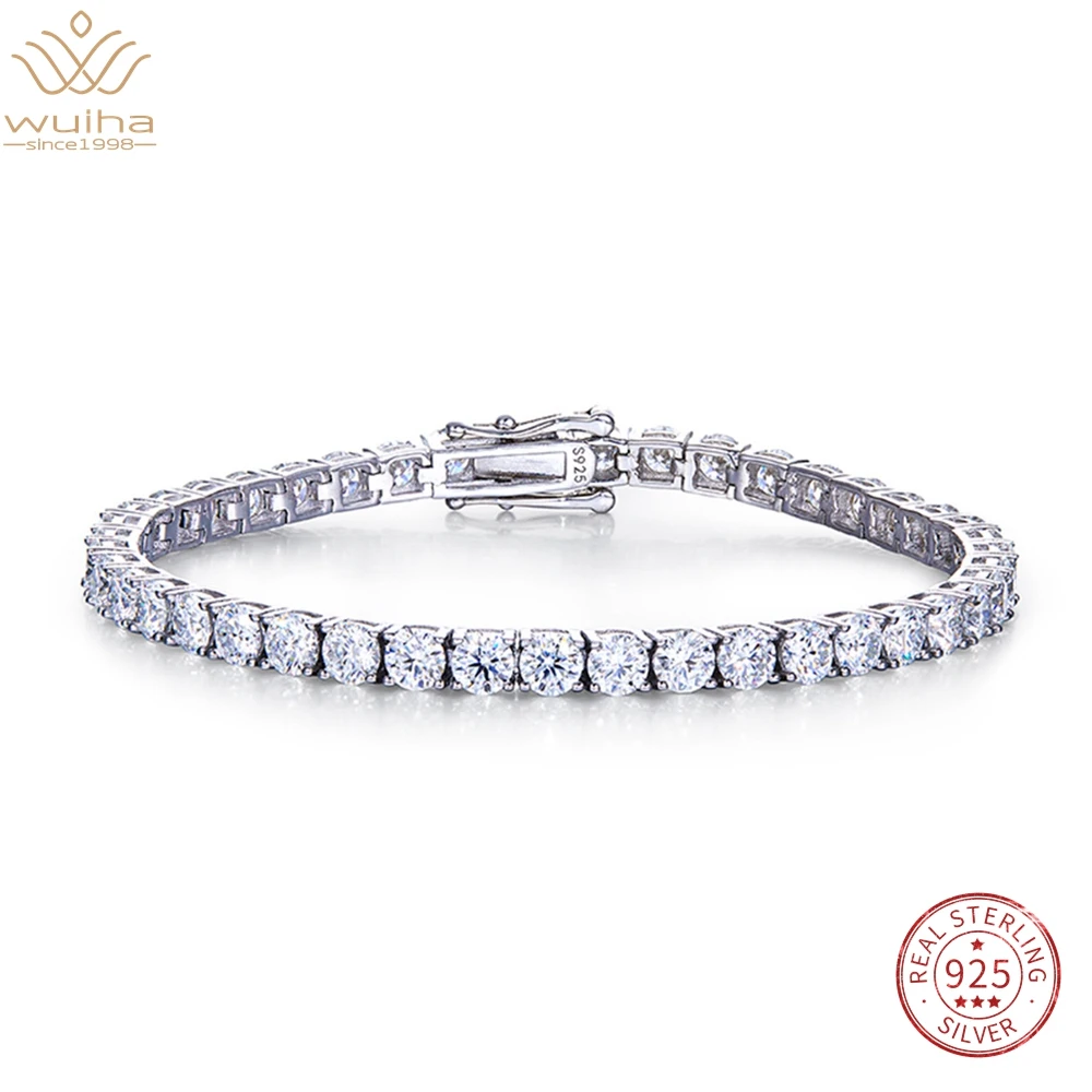 

Браслеты WUIHA VVS1, из серебра 925 пробы, с бриллиантами, из белого золота 18 К