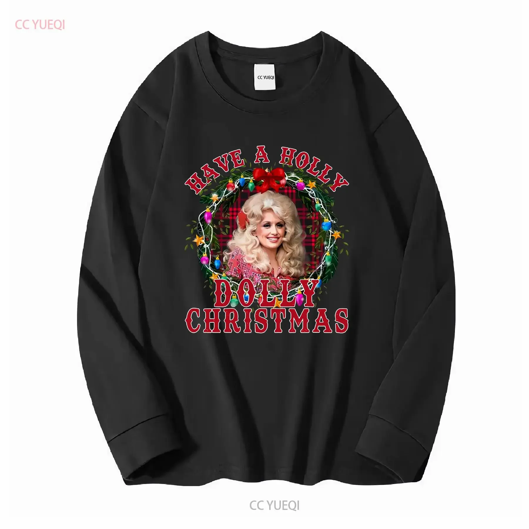 Фото РАСПРОДАЖА _Have A Holly Dolly Рождественская футболка Parton SweaT винтажная стираная удобная повседневная уличная дизайнерская одежда с графикой №3