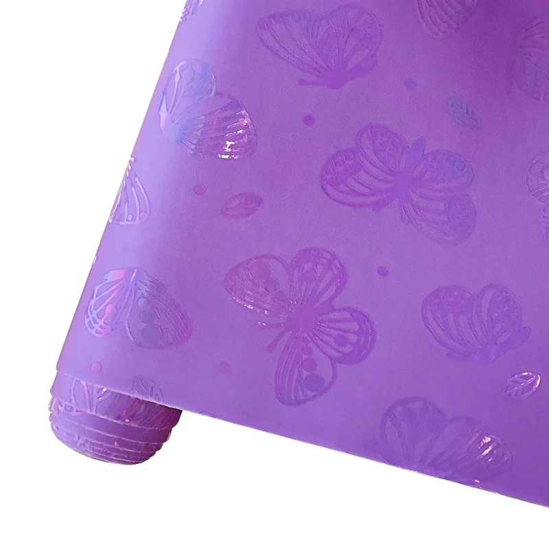 

Artificial leather holographic butterfly pattern PU is used to make leather bows, sewing and other crafts 46*135cm