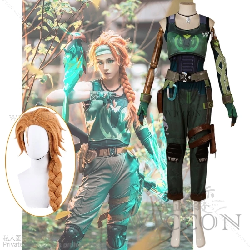 Костюм для косплея героя из аниме валорант комплект топа и брюк с париком