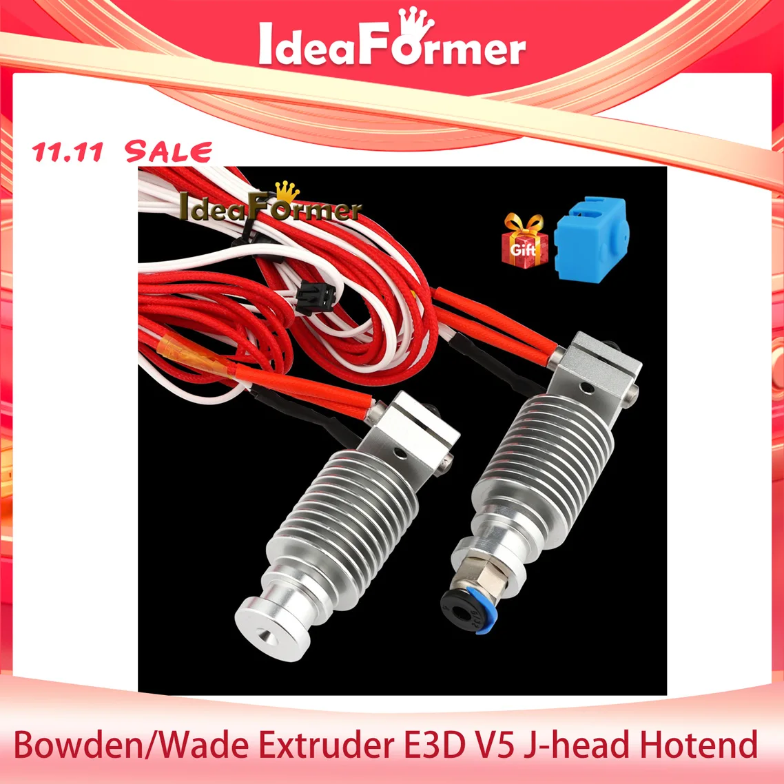 

New Upgrade Bowden/Wade Extruder E3D V5 J-head Hot End 12V/24V Long or Short-distance For 1.75mm Filament 3D Printer Kit Parts.