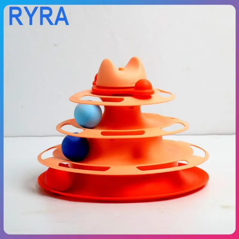 

Забавная тренировочная шарнирная игрушка, 4-слойная тарелка для развлечений с кошками, палочка для кошек, вращающаяся интерактивная игрушк...