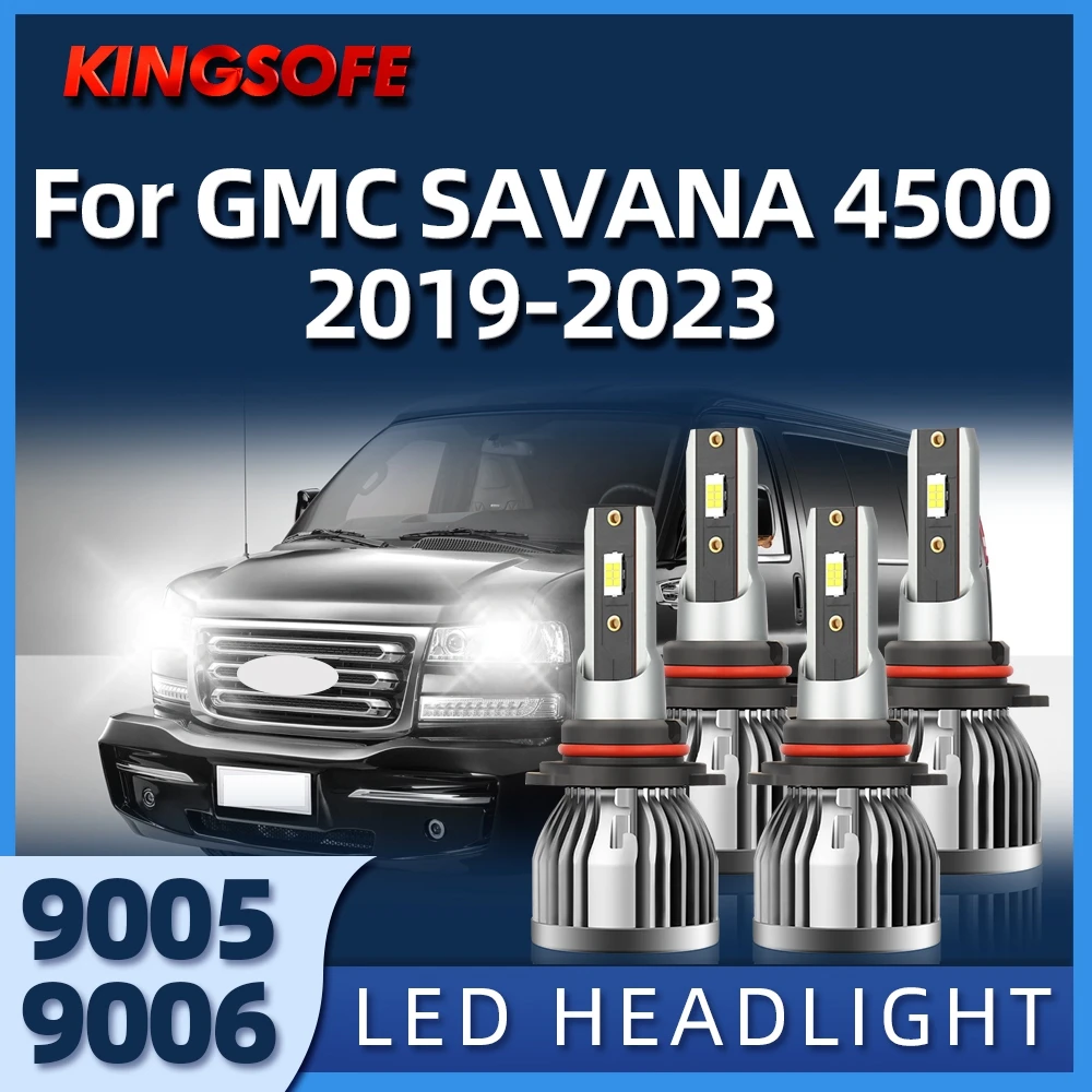 KINGSOFE 2/4PCS Car Headlight Bulb LED 9005 9006 CSP Auto Light 6000K White For GMC SAVANA 4500 2019 2020 2021 2022 2023
