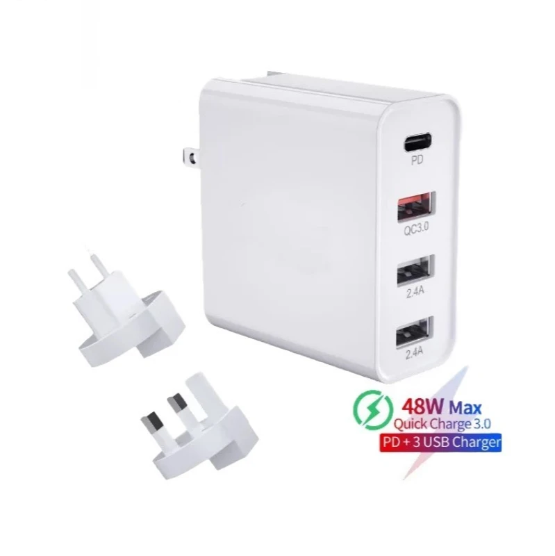 

48W Multi Quick Charge 3.0 USB Charger PD USB Type C QC3.0 QC Turbo Wall Fast Phone Charger For iPhone 11 Pro Max Xiaomi